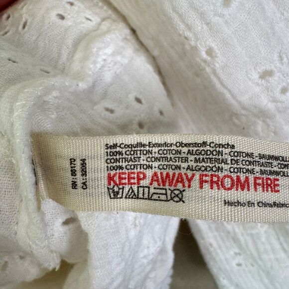 Free People Intimately Full Bloom Shirt Blouse Womens Size Medium Ivory Eyelet - Picture 9 of 14